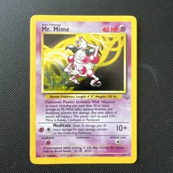 Mr Mime 6/64 Jungle Set Holo Rare Pokemon Card 1999 WOTC TCG Vintage Pokemon LP+ - Image 1