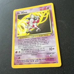 Mr Mime 6/64 Jungle Set Holo Rare Pokemon Card 1999 WOTC TCG Vintage Pokemon LP+ - Image 3