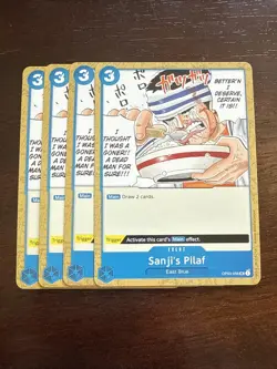 One Piece Sanji's Pilaf 4x OP03-056 Blue Event Card English Playset East Blue UC - Image 1