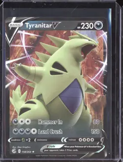 Tyranitar V 2021 Pokemon Fusion Strike Holo Rare V 158/264 - Image 1