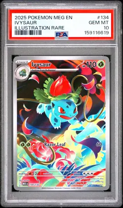 POKEMON IVYSAUR 134/132 FULL ART ILLUSTRATION RARE MEGA EVOLUTION 2025 PSA 10 - Image 1