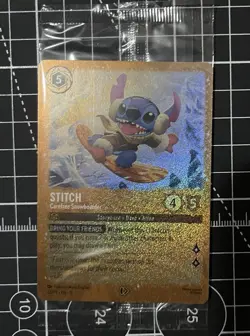 STITCH CAREFREE SNOWBOARDER DISNEY LORCANA PROMO CARD SEALED - Image 1