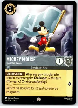 #185 Mickey Mouse - Standard Bearer - Common - Steel 2025 Disney Lorcana Fabled - Image 1