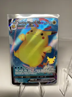 HOLO Surfing Pikachu VMAX 009/025 NM / M - Pokemon 25th Celebrations Card - Image 1