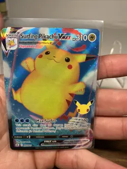 HOLO Surfing Pikachu VMAX 009/025 NM / M - Pokemon 25th Celebrations Card - Image 3