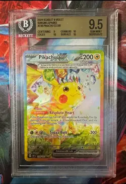The Pokemon Company Pikachu ex 238/191 Surging Sparks SIR Holo English BGS 9.5 - Image 1