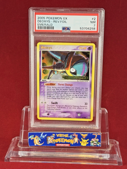 2005 Pokemon EX DEOXYS Reverse Holo Foil Emerald Stamped Card #2 PSA 7 Near Mint - Image 1