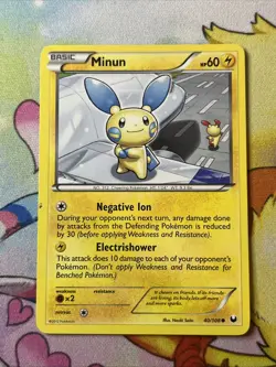 Minun 040/108 Common Dark Explorers Pokemon Card NM/VLP - Image 1