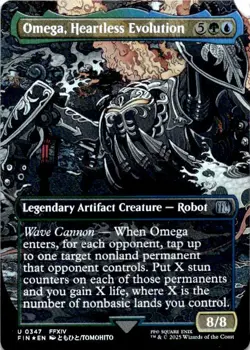 OMEGA, HEARTLESS EVOLUTION (BORDERLESS) 347 FINAL FANTASY MTG FOIL NM/M - Image 1