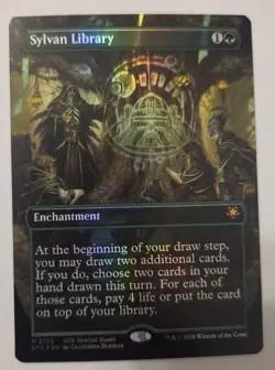 Mtg Special Guest Sylvan Library Borderless NM Foil - Image 1