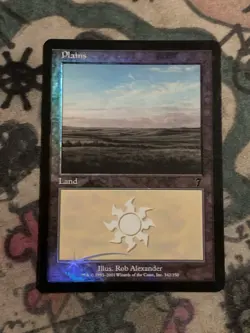 MTG Foil Plains 7th Edition 342/350 Regular Basic Land Magic The Gathering - Image 1