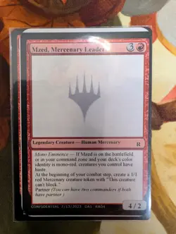 “Mzed, Mercenary Leader” Magic The Gathering Unknown Event Playtest RARE Verhey - Image 1