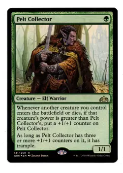 MTG PELT COLLECTOR GUILDS OF RAVNICA FOIL RARE GREEN CREATURE LP/NM ELF EDH - Image 1