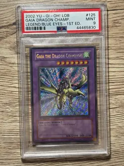 Yu-Gi-Oh Gaia the Dragon Champion 1st Edition LOB-125 Secret Rare PSA 9 - Image 2