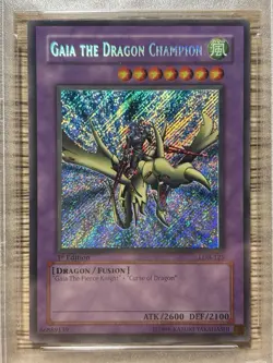Yu-Gi-Oh Gaia the Dragon Champion 1st Edition LOB-125 Secret Rare PSA 9 - Image 3