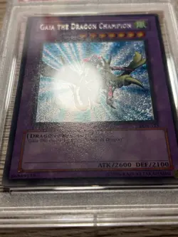 Yu-Gi-Oh Gaia the Dragon Champion 1st Edition LOB-125 Secret Rare PSA 9 - Image 4