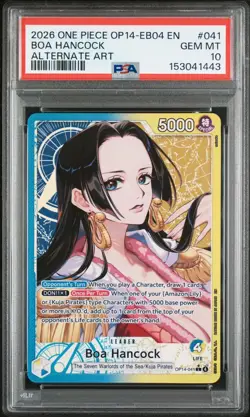 PSA 10 GEM MT Boa Hancock #041 Alternate Art – 2026 One Piece TCG EN OP14-EB04 - Image 1