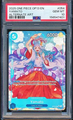 YAMATO ONE PIECE CARRYING ON HIS WILL ALT ART FOIL SR OP13-054 PSA 10 GEM MINT - Image 1