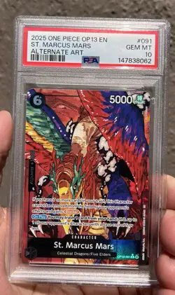 2025 ONE PIECE OP13-CARRYING ON HIS WILL ALTERNATE ART ST. MARCUS MARS PSA 10 - Image 1