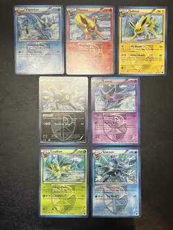 Full Set Team Plasma Eeveelution Pokemon Cards Black White LP - Image 1