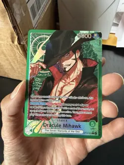 One Piece Dracule Mihawk OP14-020 Alt Art Leader The Azure Sea's Seven English - Image 1