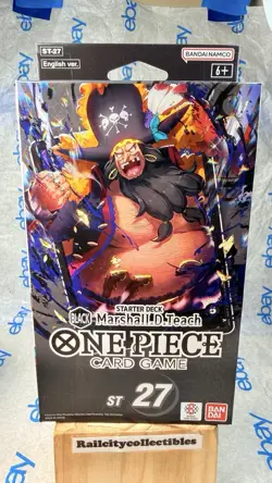 One Piece Card Game: Black - Marshall D Teach Starter Deck (ST-27) Sealed W/Pack - Image 1