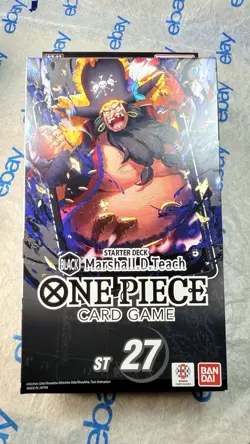 One Piece Card Game: Black - Marshall D Teach Starter Deck (ST-27) Sealed W/Pack - Image 2