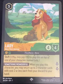 Disney Lorcana Lady - Miss Park Avenue 28/204 Floodborn Foil Rare Amber EN - Image 1
