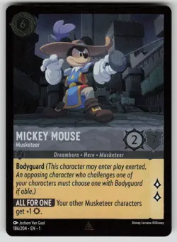 Mickey Mouse - Musketeer Cold Foil The First Chapter 186/204 Disney Lorcana NM - Image 1