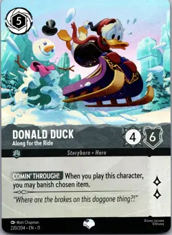 2026 Lorcana Winterspell Epic Holo 220/204 Donald Duck Along for the Ride - Image 1