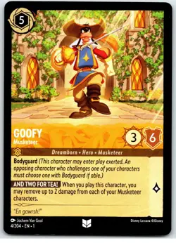 #4 Goofy - Musketeer - Uncommon - Amber 2023 Disney Lorcana The First Chapter - Image 1