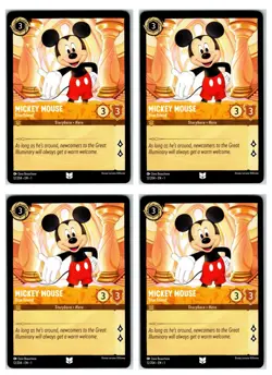 #12 Mickey Mouse - True Friend Amber PLAYSET x4 2023 Lorcana First Chapter 4x - Image 1