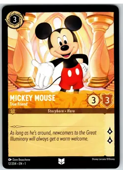 #12 Mickey Mouse - True Friend Amber PLAYSET x4 2023 Lorcana First Chapter 4x - Image 2