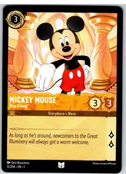 #12 Mickey Mouse - True Friend Amber PLAYSET x4 2023 Lorcana First Chapter 4x - Image 4