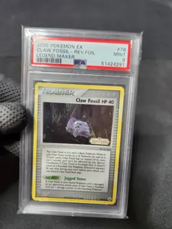2006 Pokemon EX Legend Maker Claw Fossil Reverse Holo Foil #78 PSA 9 Grade Mint - Image 2