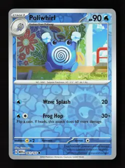 Poliwhirl 061/165 Common 151 Pokemon Reverse Holo Near Mint - Image 1