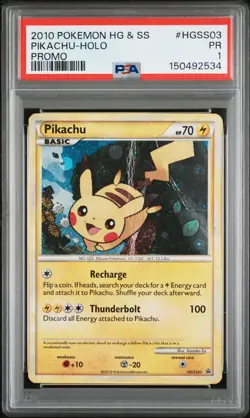 2010 POKEMON HEARTGOLD & SOULSILVER PROMO #HGSS03 PIKACHU-HOLO PSA 1 - Image 1
