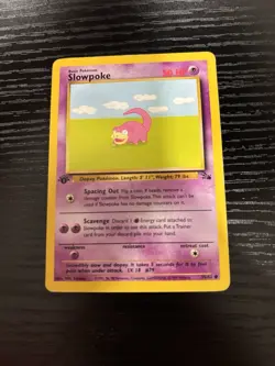 Slowpoke 55/62 1st Edition Fossil Regular Pokemon Card English 1999 WOTC - Image 1