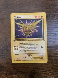 Zapdos 1st Edition 30/62 Fossil Regular Pokemon Card English 1999 - Image 1