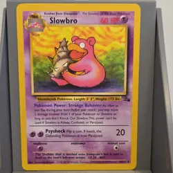 Pokemon Slowbro Fossil 1st Edition Uncommon Regular 43/62 Stage 1 60 HP - Image 1