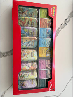 Pokemon Prismatic Evolutions 8 Mini-Tins w Promo Cards Costco - Lot Of 2. NEW - Image 1