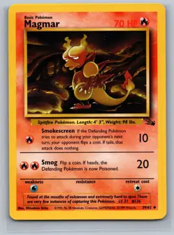 Magmar 39/62 Uncommon Fossil Pokemon Unlimited Near Mint - Image 1