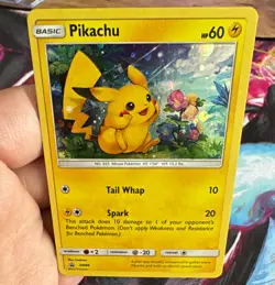 Pokemon TCG Pikachu SM86 SM Promo Holo Basic 60 HP English 2017 SWIRL BY TAIL 💫 - Image 1