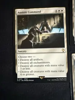 MTG Final Fantasy VII White Rare 5 Card Lot Austere Command Vanquish FIC NM - Image 2