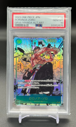PSA 10 Roronoa Zoro OP06-118 Manga Alternate Art ONE PIECE Card Game Japan - Image 1