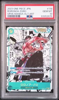 PSA 10 Roronoa Zoro OP06-118 Manga Alternate Art ONE PIECE Card Game Japan - Image 5