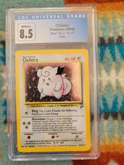 Pokemon CGC 8.5 Base Set 2 Clefairy 6/130 Holo Rare 2000 Near Mint - Image 1