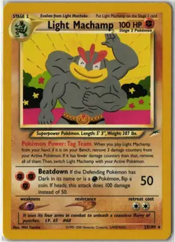 Light Machamp #25/105 Rare Neo Destiny Unlimited LP Pokemon TCG - Image 1