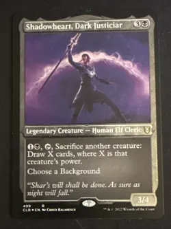 1x Foil Etched Shadowheart, Dark Justiciar (499) Battle for Baldur's Gate LP MTG - Image 1