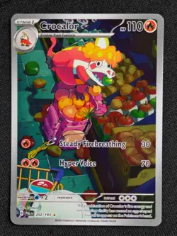 Crocalor 202/193 Illustration Rare, Paldea Evolved, Full Art Holo Pokemon TCG - Image 1